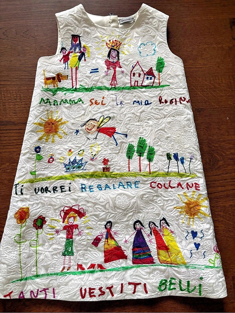 Dolce & Gabbana Kids Children's Drawings Brocade Dress Children's Drawings 6T